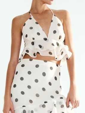 NWT H&M Polka dot crop top